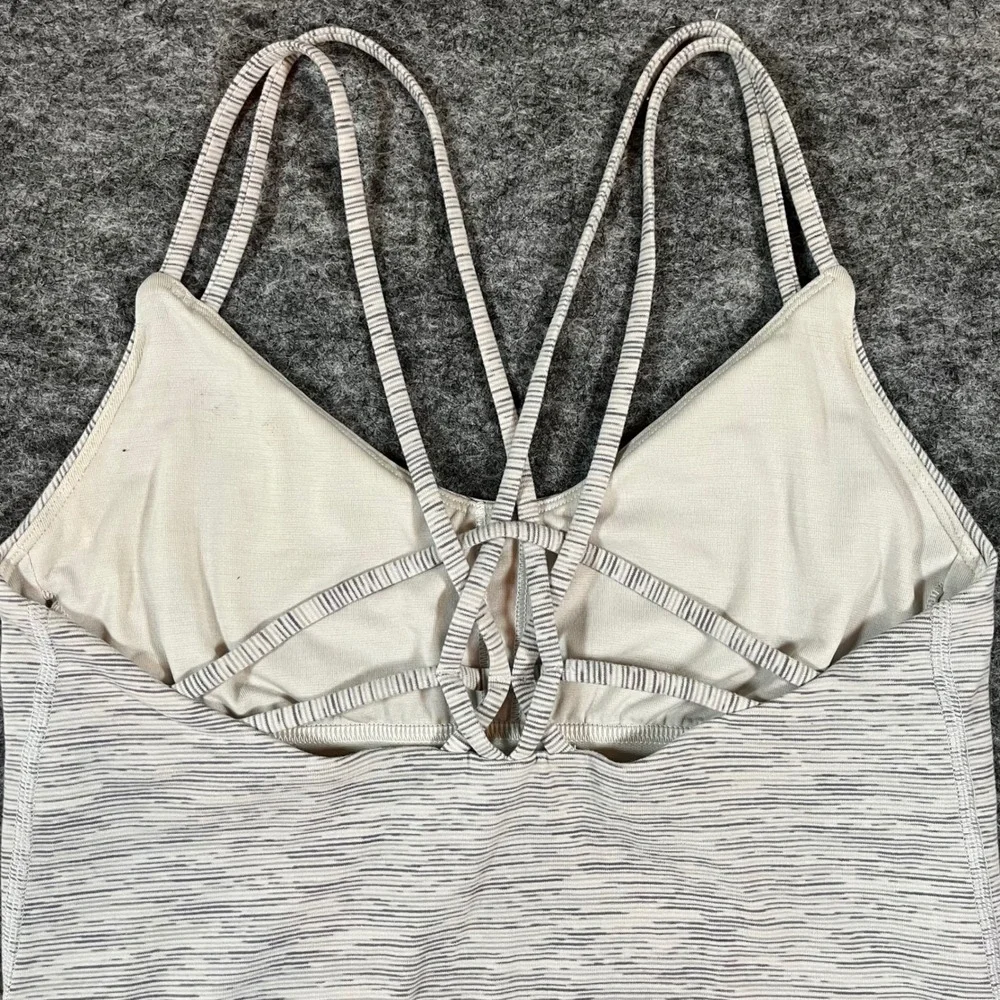 lululemon Create Your Calm Women Size 6 Grey White Space Dye Strappy Back Yoga - Picture 4 of 10